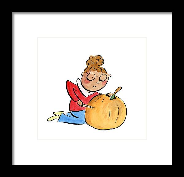 Pumpkin Carving - Framed Print