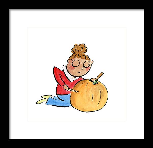 Pumpkin Carving - Framed Print