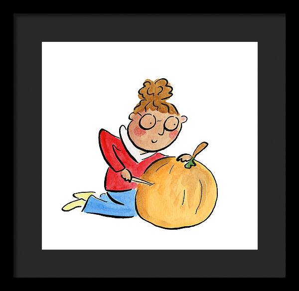 Pumpkin Carving - Framed Print