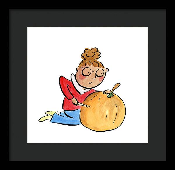 Pumpkin Carving - Framed Print