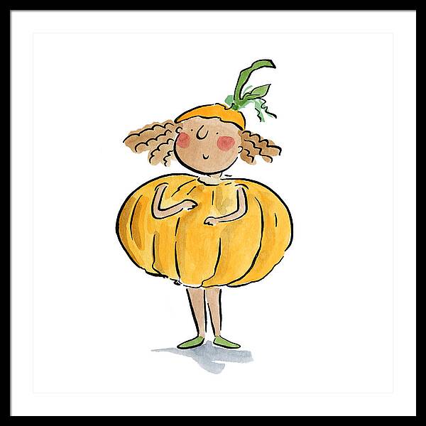 Pumpkin Costume - Framed Print