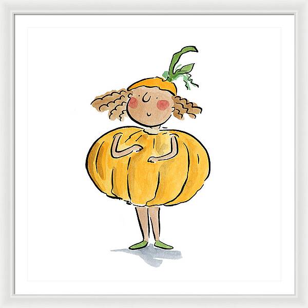 Pumpkin Costume - Framed Print