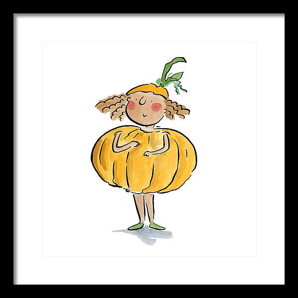 Pumpkin Costume - Framed Print