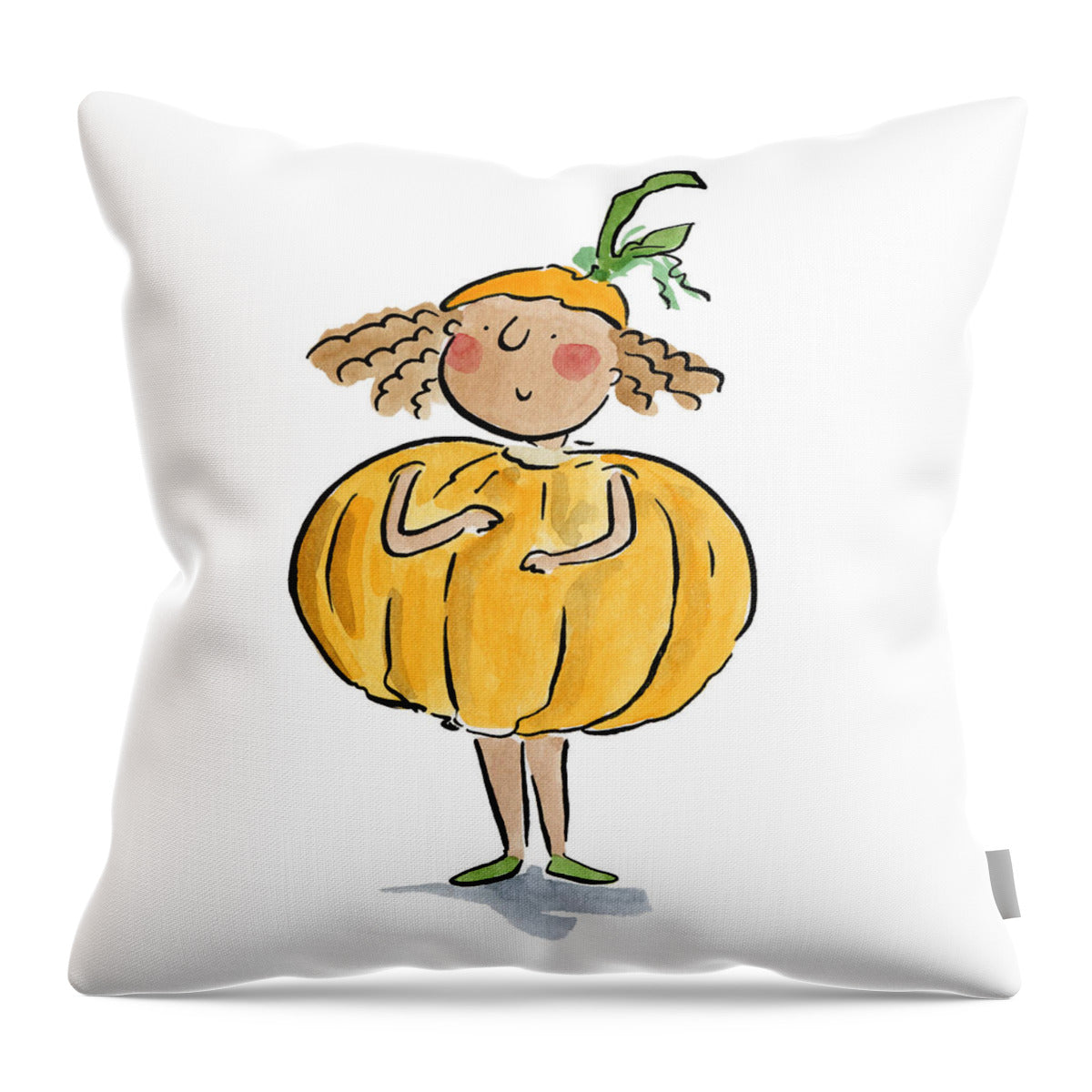 Pumpkin Costume - Throw Pillow