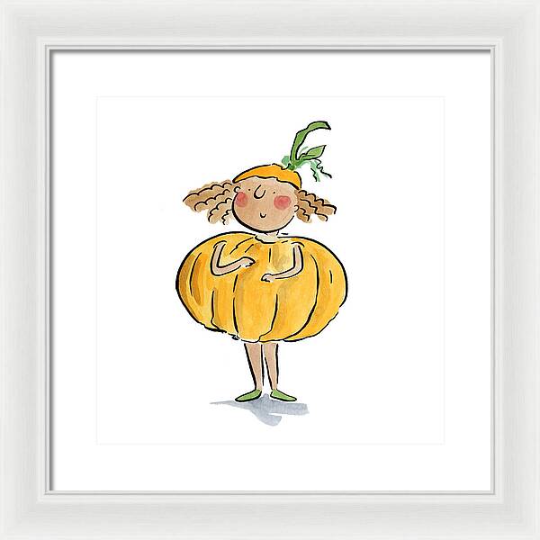 Pumpkin Costume - Framed Print