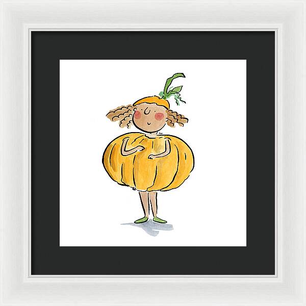 Pumpkin Costume - Framed Print