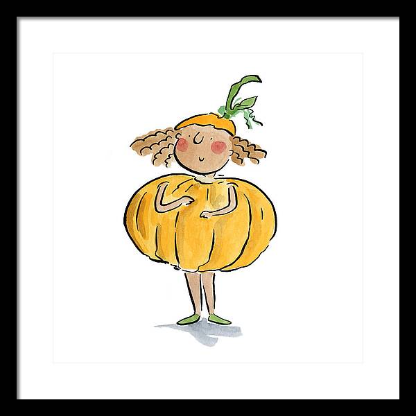 Pumpkin Costume - Framed Print