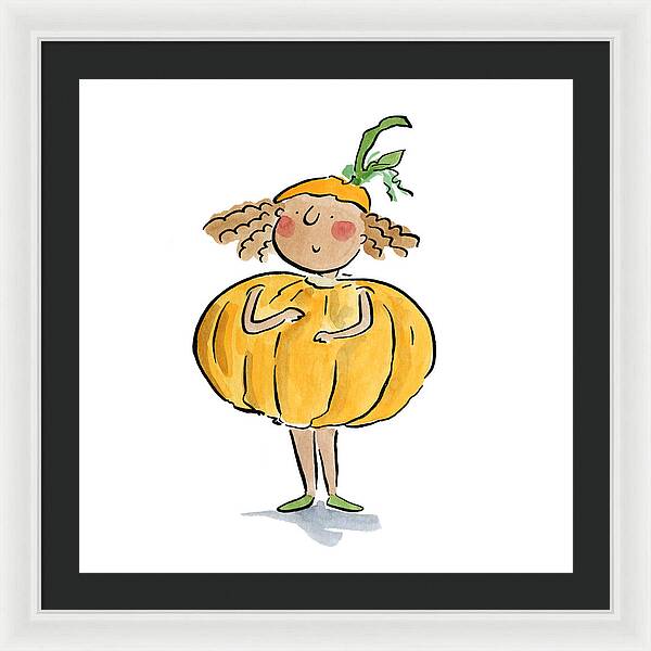 Pumpkin Costume - Framed Print
