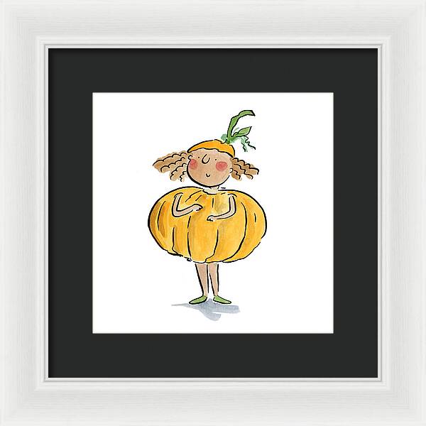 Pumpkin Costume - Framed Print