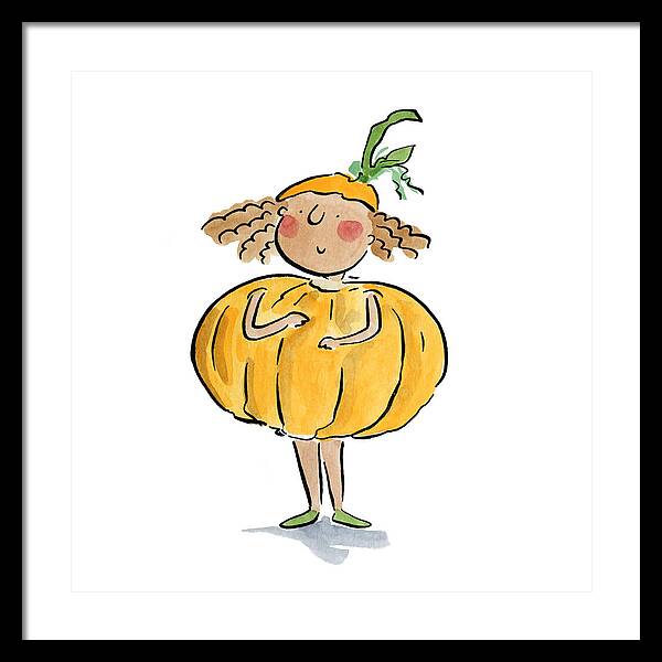 Pumpkin Costume - Framed Print