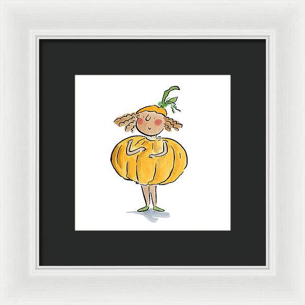 Pumpkin Costume - Framed Print