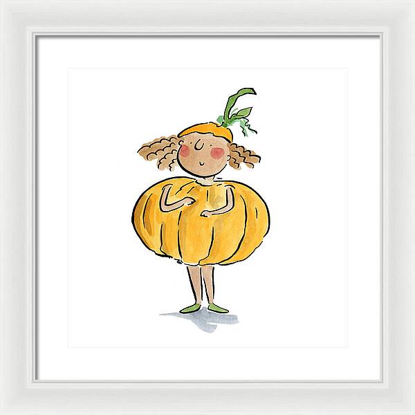 Pumpkin Costume - Framed Print