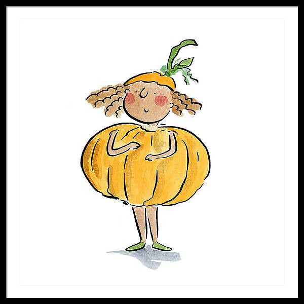 Pumpkin Costume - Framed Print