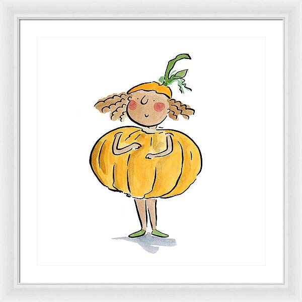 Pumpkin Costume - Framed Print