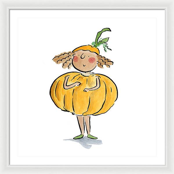 Pumpkin Costume - Framed Print