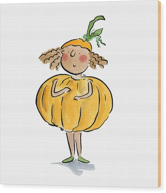Pumpkin Costume - Wood Print