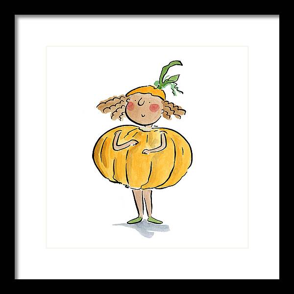 Pumpkin Costume - Framed Print
