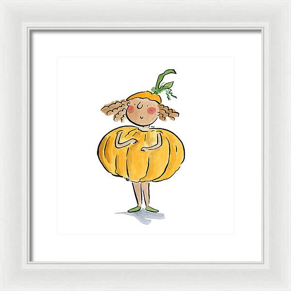 Pumpkin Costume - Framed Print