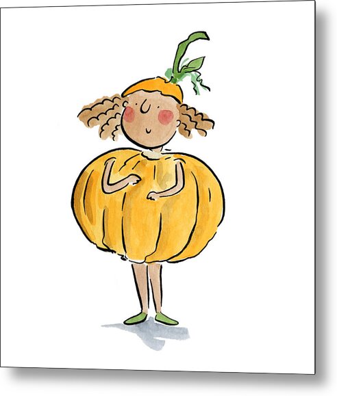 Pumpkin Costume - Metal Print