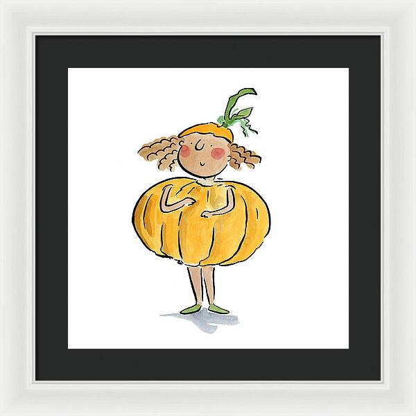 Pumpkin Costume - Framed Print