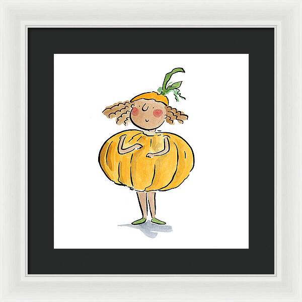 Pumpkin Costume - Framed Print