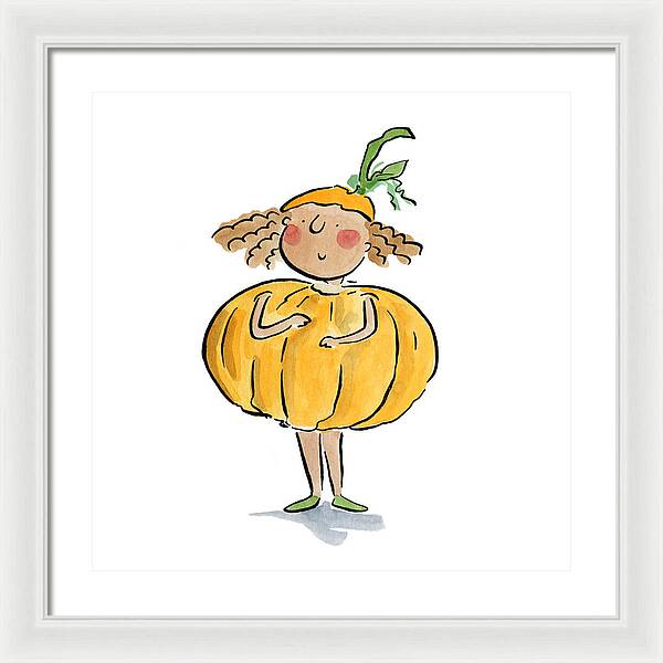 Pumpkin Costume - Framed Print