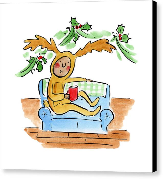 Reindeer Onesie - Canvas Print