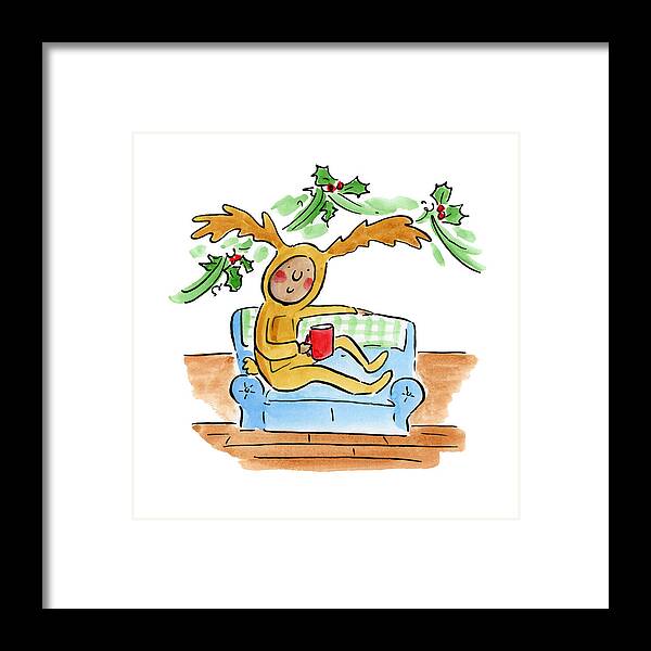 Reindeer Onesie - Framed Print