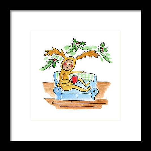 Reindeer Onesie - Framed Print