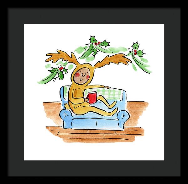 Reindeer Onesie - Framed Print