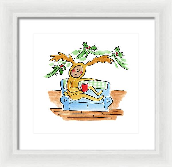 Reindeer Onesie - Framed Print