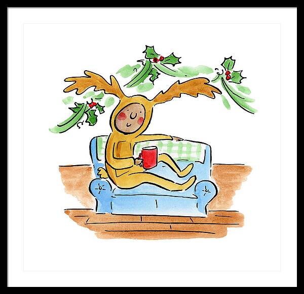 Reindeer Onesie - Framed Print