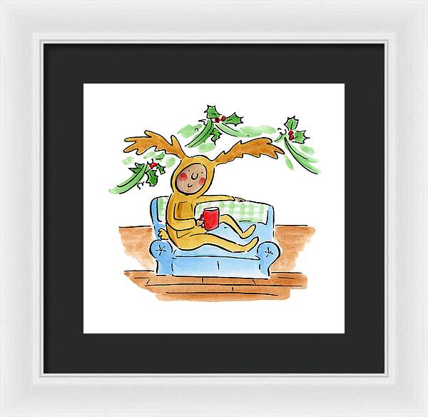 Reindeer Onesie - Framed Print