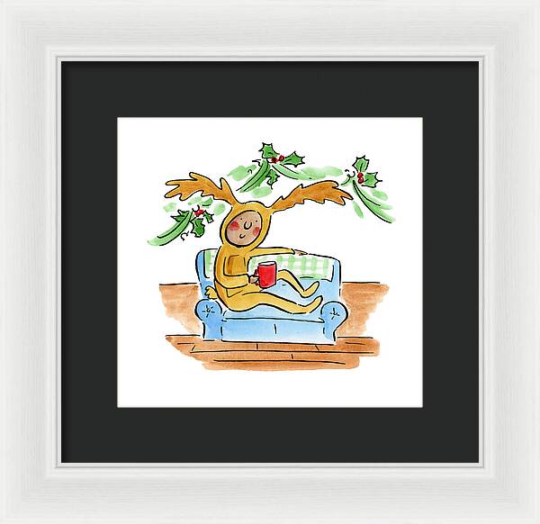 Reindeer Onesie - Framed Print