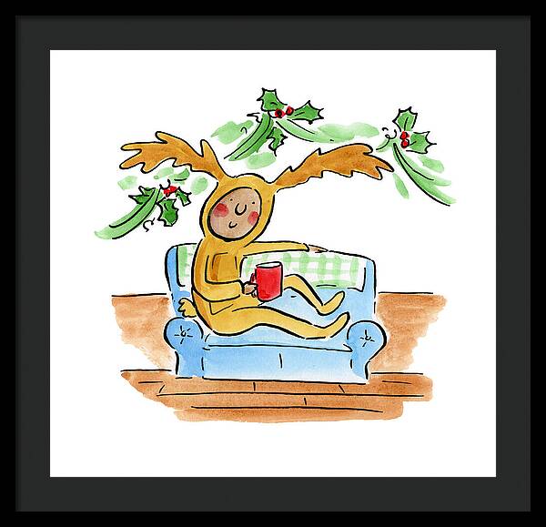 Reindeer Onesie - Framed Print