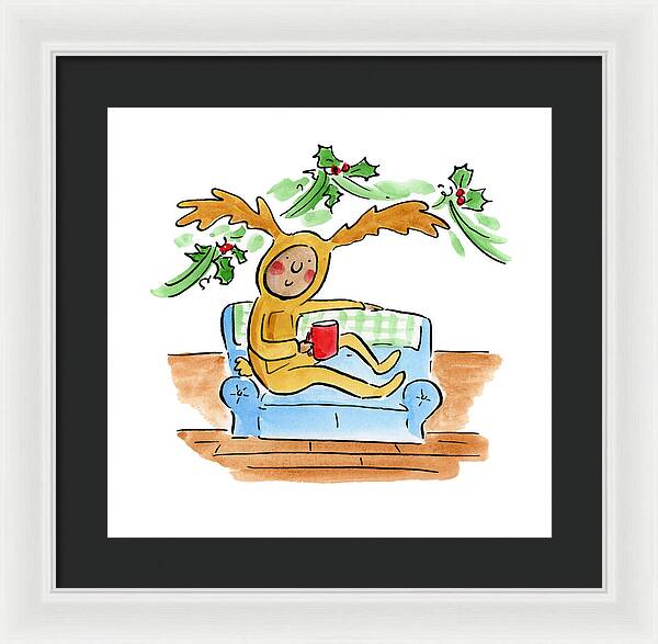 Reindeer Onesie - Framed Print