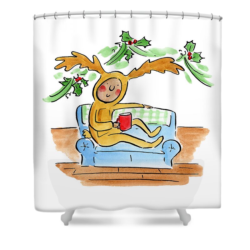 Reindeer Onesie - Shower Curtain