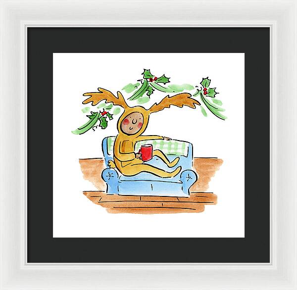 Reindeer Onesie - Framed Print