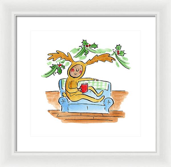 Reindeer Onesie - Framed Print