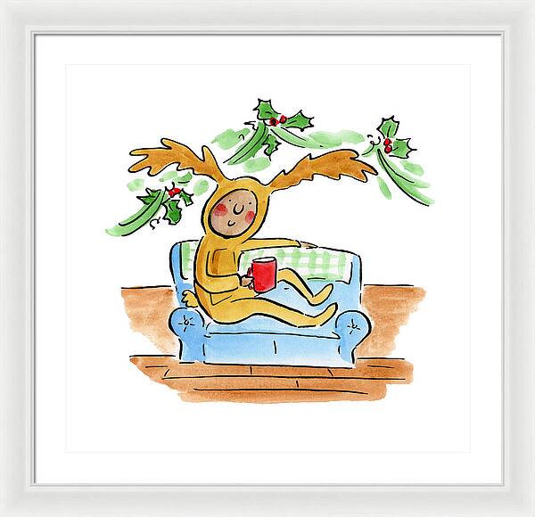 Reindeer Onesie - Framed Print