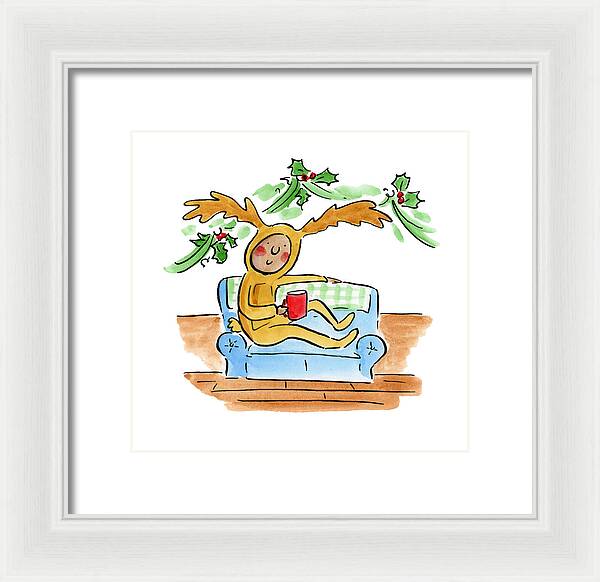 Reindeer Onesie - Framed Print