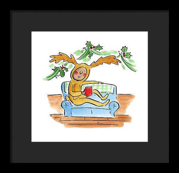 Reindeer Onesie - Framed Print