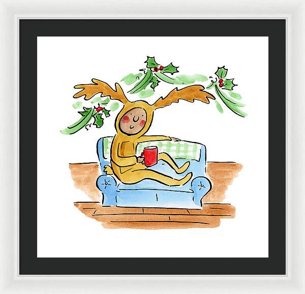 Reindeer Onesie - Framed Print