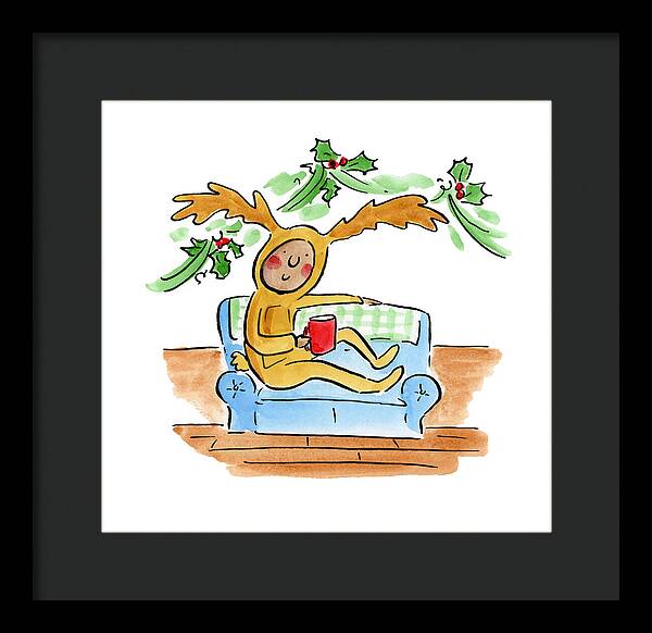 Reindeer Onesie - Framed Print