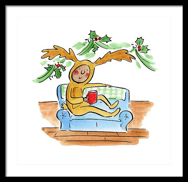 Reindeer Onesie - Framed Print