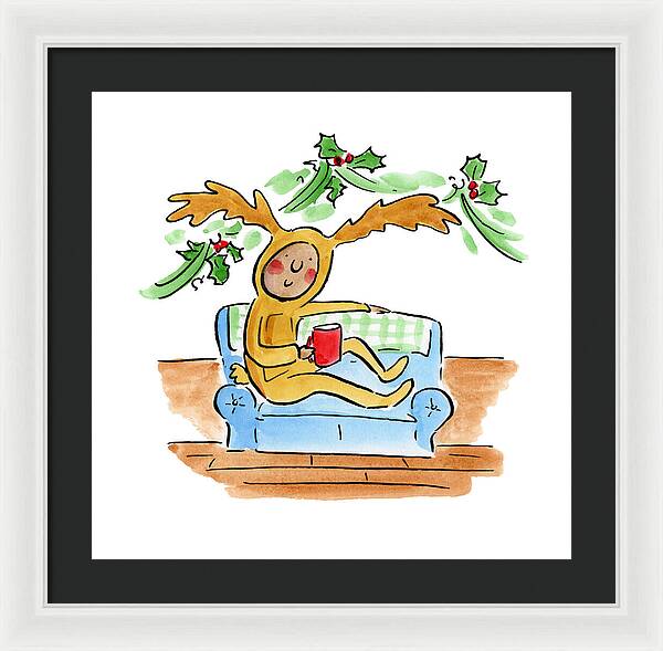 Reindeer Onesie - Framed Print