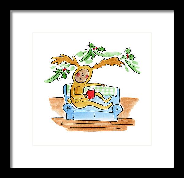Reindeer Onesie - Framed Print
