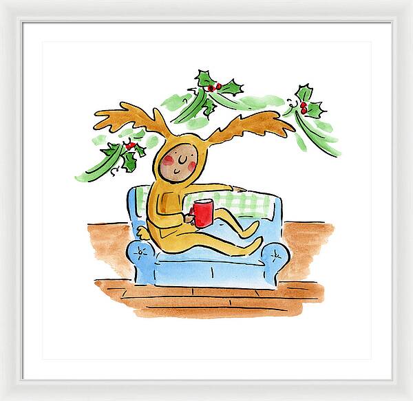 Reindeer Onesie - Framed Print