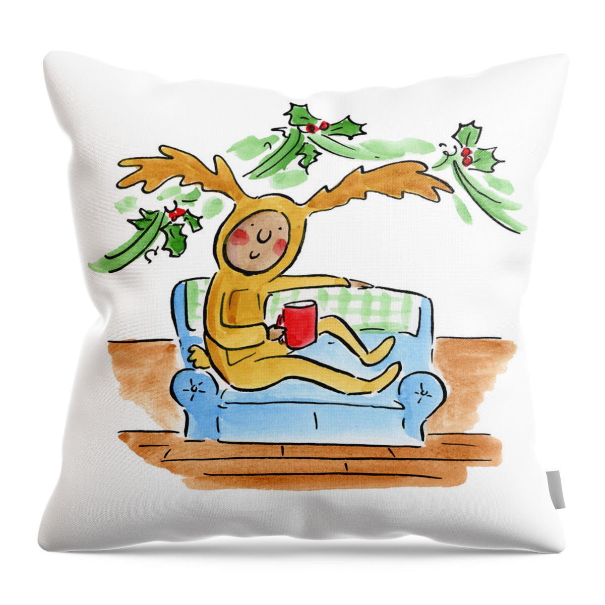 Reindeer Onesie - Throw Pillow