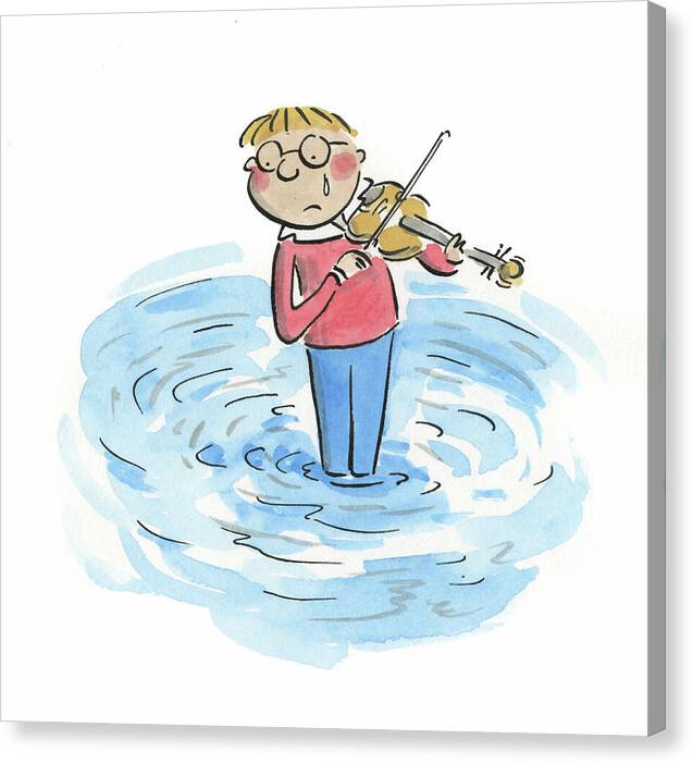Sad Violinist - Canvas Print